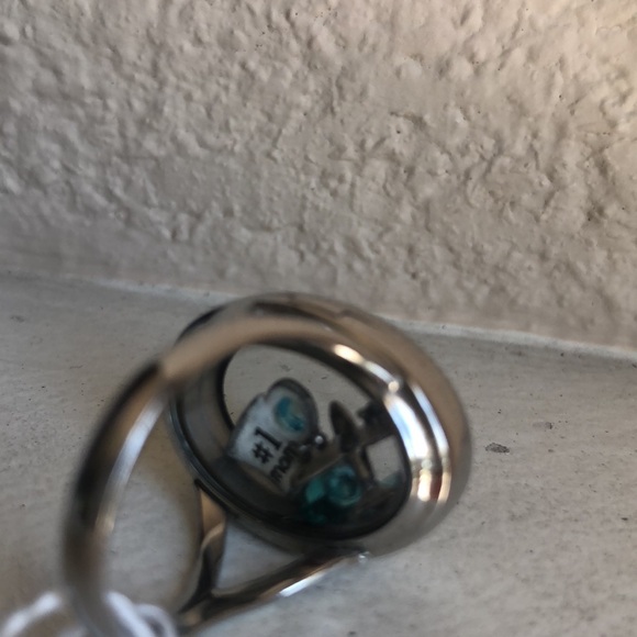 Silver Heart Locket with Blue Accents - Picture 4 of 4